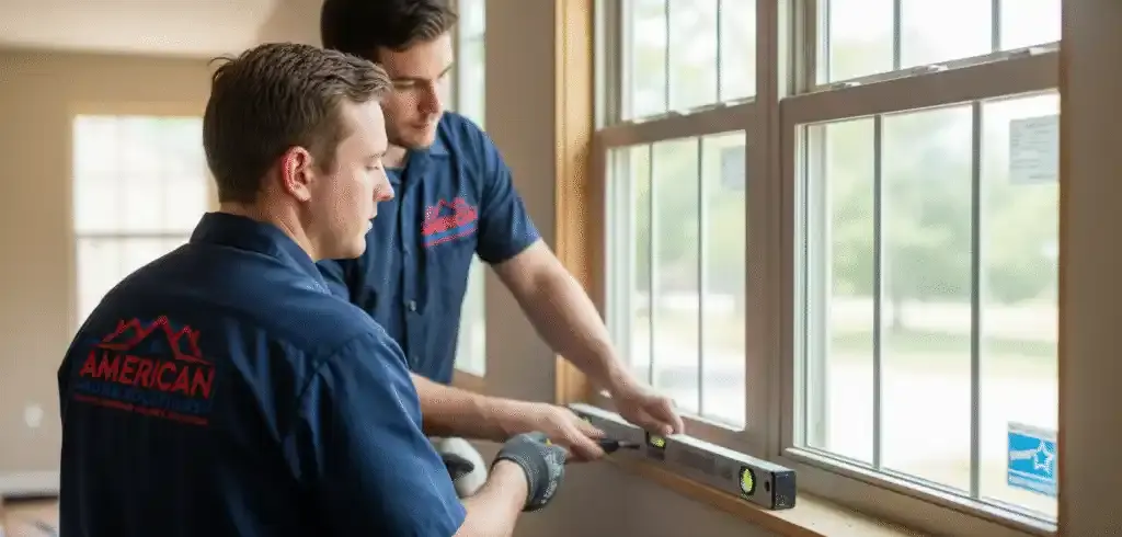 energy efficient window installation by crew