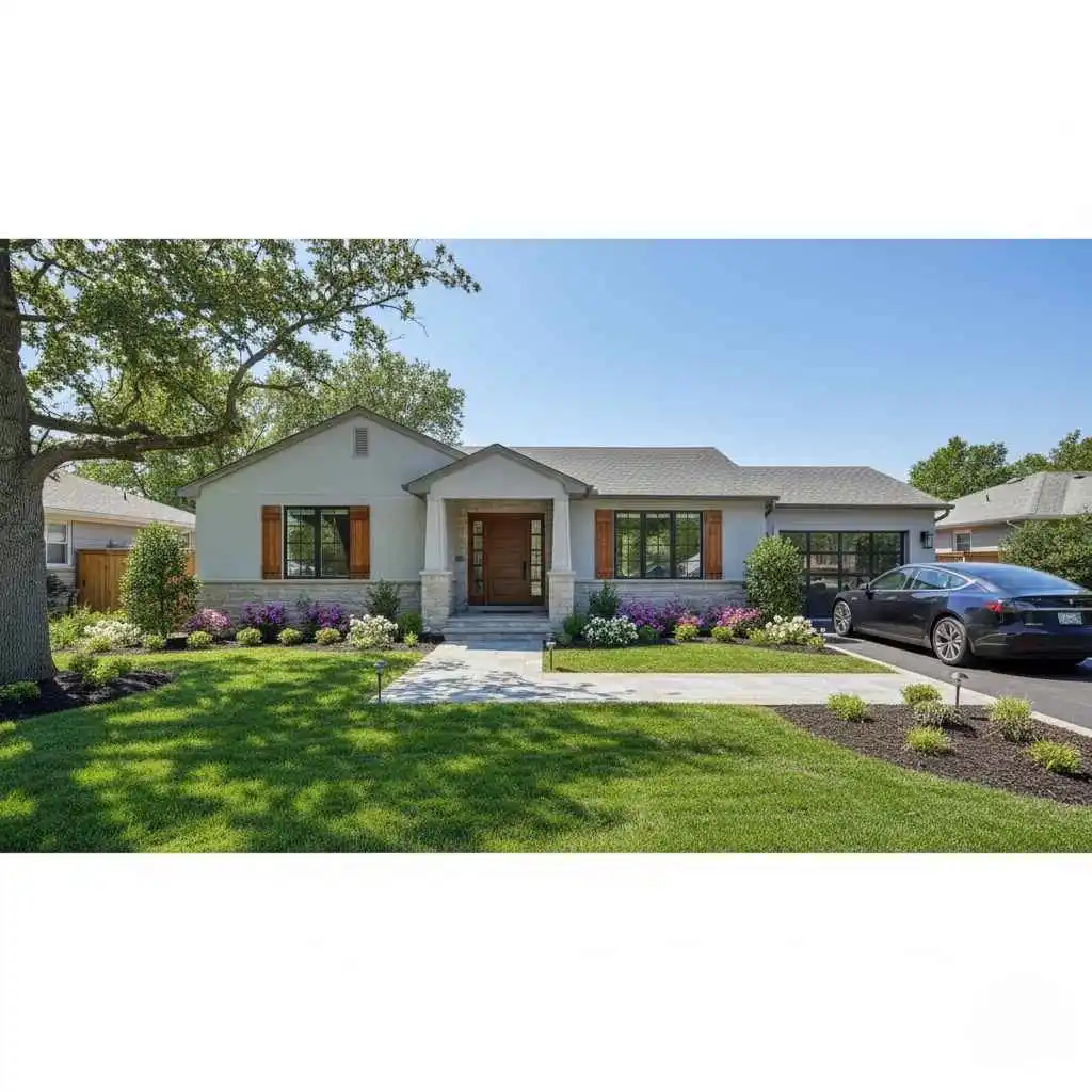 Home exterior with improved curb appeal