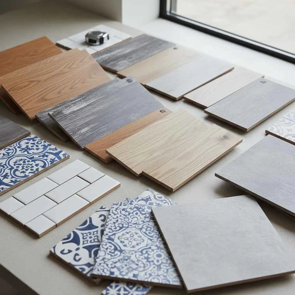 Display of hardwood, vinyl, laminate, and tile samples